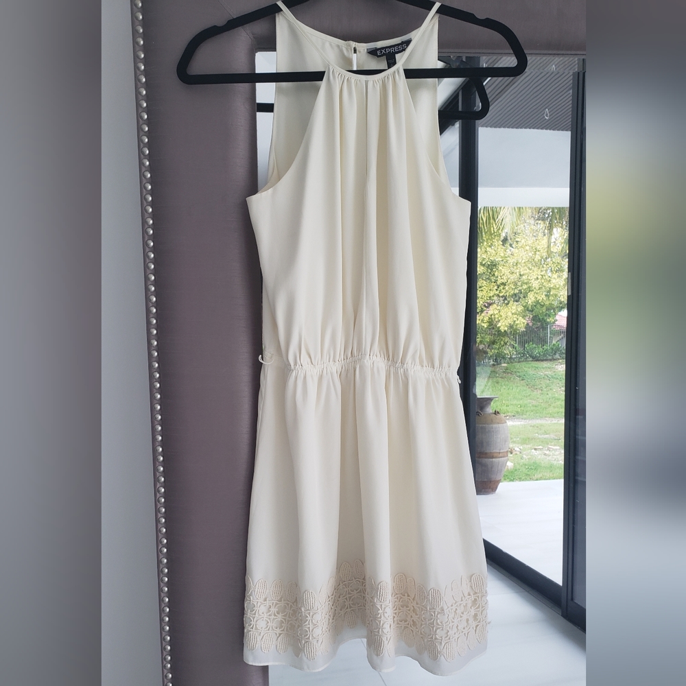 EXPRESS Ivory Casual Dress - Picture 2 of 5
